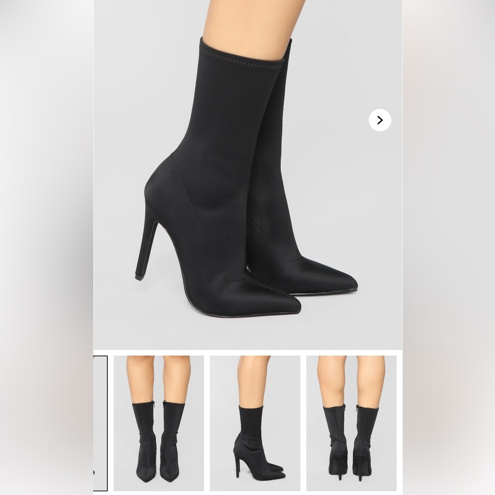 Fashion Nova Black Heeled Boots Sleek Design